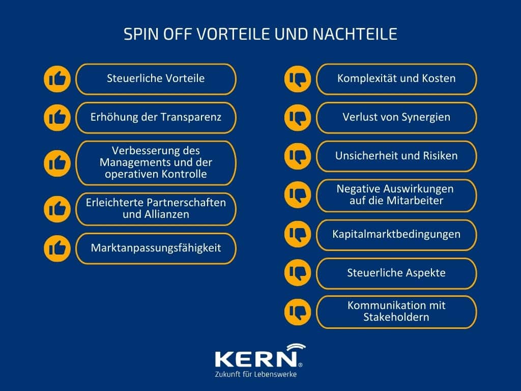 Grafik Spin Off Vorteile und Nachteile